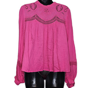 Women's Anthropologie Pink Blouse M